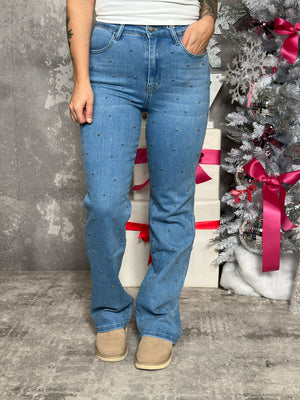 Studded Straight Leg Jean (Sizes 0 - 20) - FINAL SALE