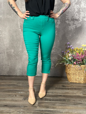 Hyperstretch Pull On Capri - Green (Small - 3X)
