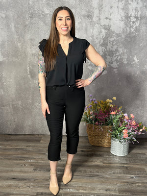 Hyperstretch Pull On Capri - Black (Small - 3X)