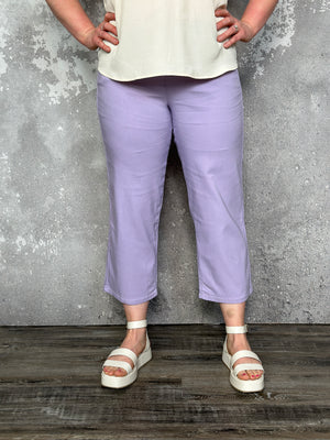 Hyperstretch Wide Leg Relaxed Fit Crop - Lavender (Small - XL)