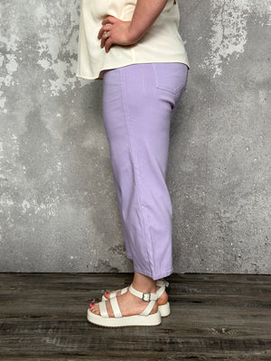 Hyperstretch Wide Leg Relaxed Fit Crop - Lavender (Small - XL)