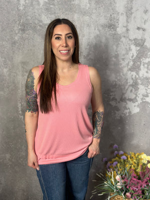 The MicroRibbed Tank - Coral (Small - 3X)