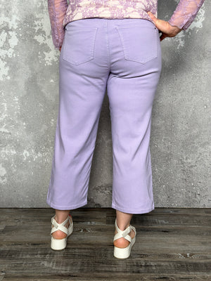 Hyperstretch Wide Leg Relaxed Fit Crop - Lavender (Small - XL)