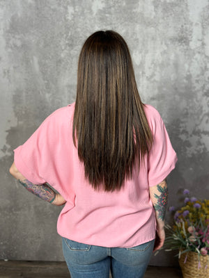 Short Sleeve Airflow Top - Baby Pink (Small - 2X)