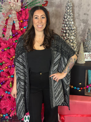 Patterned Tinsel Cardigan