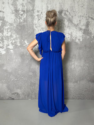 Royal Blue Ruffle Dress - FINAL SALE