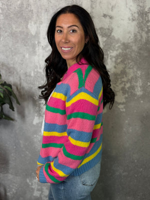 Bright Stripe Cardigan