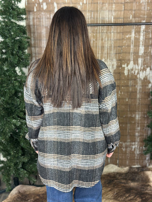 Black/Brown Plaid Shacket