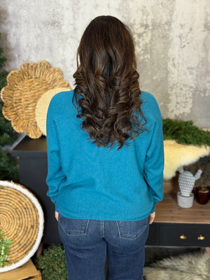 The Double Seam Sweater - Teal (Small - 3X)