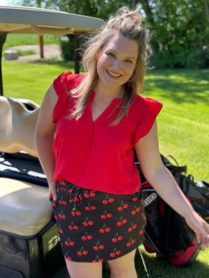 The Bailey Skort - Black Cherry (Small - 3X)