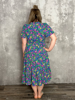 Floral Flutter Sleeve Maxi Dress (Small - 3X) - FINAL SALE