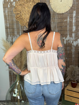 Peplum Camisole - Cream