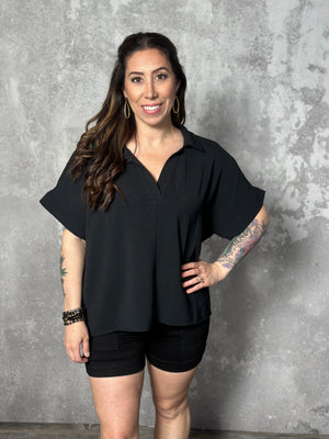 Short Sleeve Airflow Top - Black (Small - 2X)