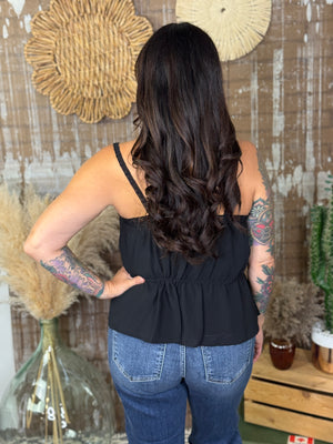 Peplum Camisole - Black