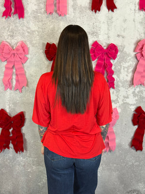 The Wrinkle Free Breeze Top - Red (Small - 3X)