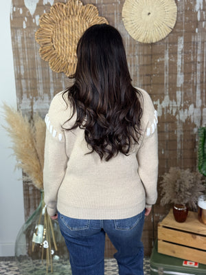 Accent Stitch Vneck Sweater (Small - 3X)
