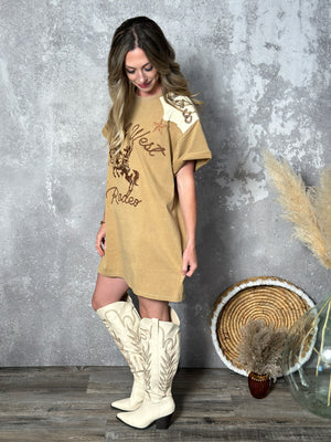 Embroidered Wild West Rodeo Tshirt Dress
