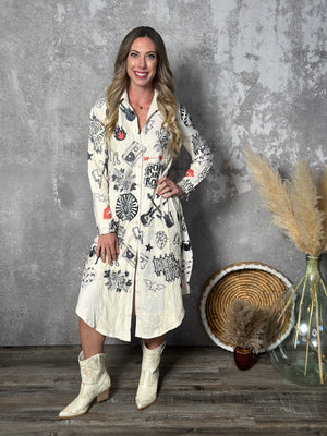 Tattooed Rock and Roll Jacket/Dress with Lace