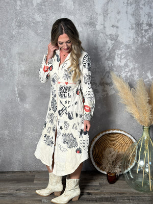 Tattooed Rock and Roll Jacket/Dress with Lace