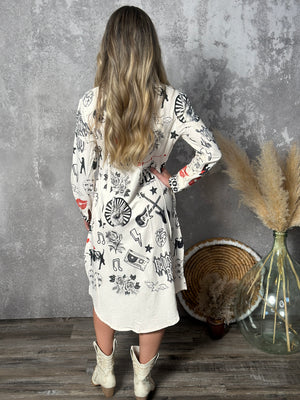 Tattooed Rock and Roll Jacket/Dress with Lace