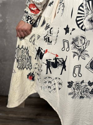 Tattooed Rock and Roll Jacket/Dress with Lace