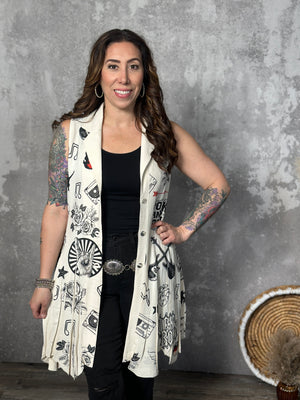 Tattooed Rock and Roll Vest (Small - 2X)