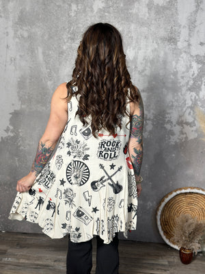 Tattooed Rock and Roll Vest (Small - 2X)
