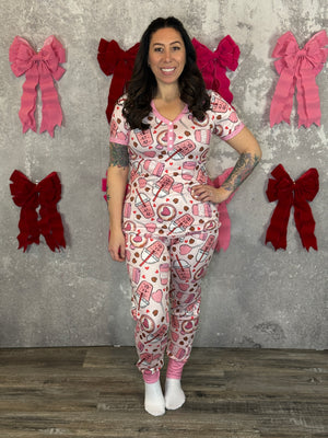 Buttery Shirley Short Sleeve Lounge Sets - Starbies - (Small - 3X)