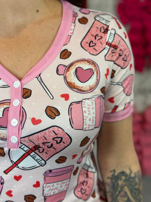 Buttery Shirley Short Sleeve Lounge Sets - Starbies - (Small - 3X)