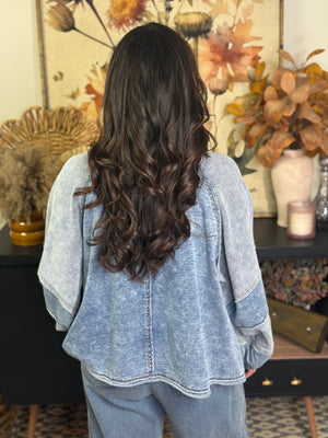Denim Look Stretch Sweatshirt