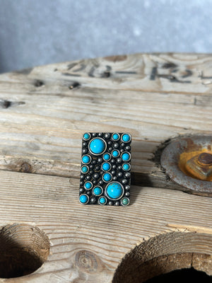 Wetern burnished rectangle ring