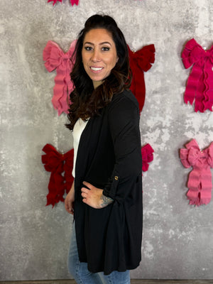 Wrinkle Free Cardigan - Black - (Small - 3X) BESTSELLER