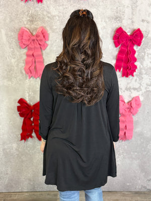Wrinkle Free Cardigan - Black - (Small - 3X) BESTSELLER