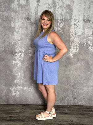 Periwinkle Babydoll Tank Dress (Small -2x) - FINAL SALE
