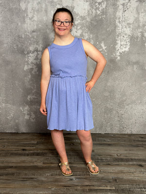 Periwinkle Babydoll Tank Dress (Small -2x) - FINAL SALE