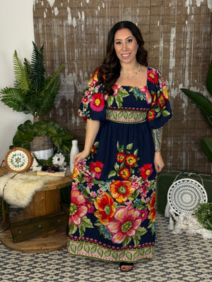 Floral Fiesta Maxi Dress (Small - 3X)