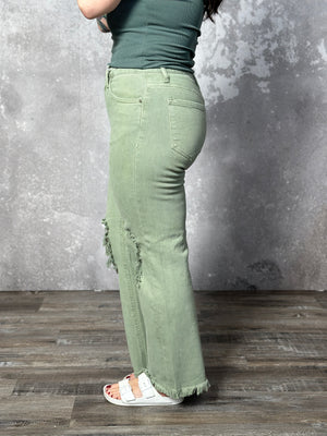 Olive Denim Betty Risen Crop (Sizes 25-32 & 1X-3X)
