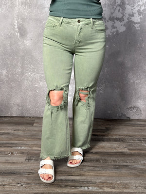 Olive Denim Betty Risen Crop (Sizes 25-32 & 1X-3X)