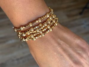 5 Piece Gold Stretch Bracelet Stack