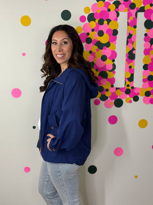 The Aria Spring Jacket - Navy (Small - 3X)