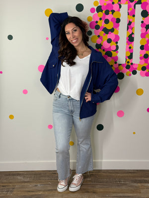 The Aria Spring Jacket - Navy (Small - 3X)