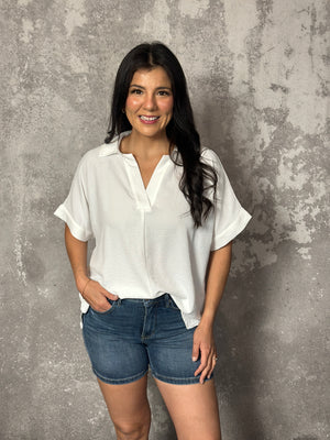 Short Sleeve Airflow Top - White (Small - 2X) - FINAL SALE