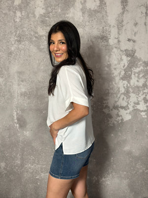 Short Sleeve Airflow Top - White (Small - 2X) - FINAL SALE