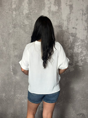 Short Sleeve Airflow Top - White (Small - 2X) - FINAL SALE