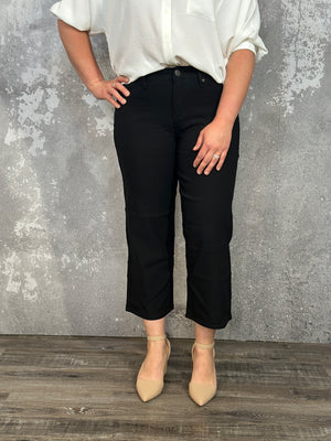 Hyperstretch Wide Leg Relaxed Fit Crop - Black (Small - XL)
