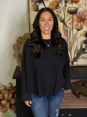 The Waffle Wacey Top - Black