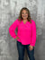 Pink Ruffle Detail Vneck Blouse - Small - 3X