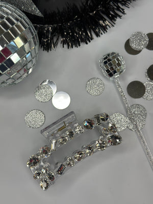 Clear Rhinestone Claw Clip