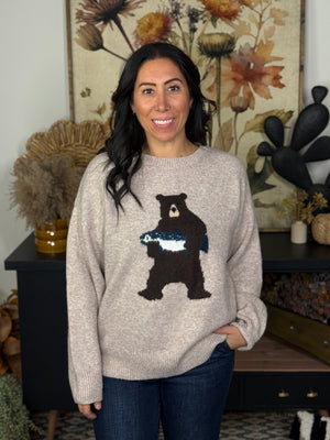 Bear with Fish Character Sweater