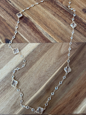 Long Fleur Necklace - Clear